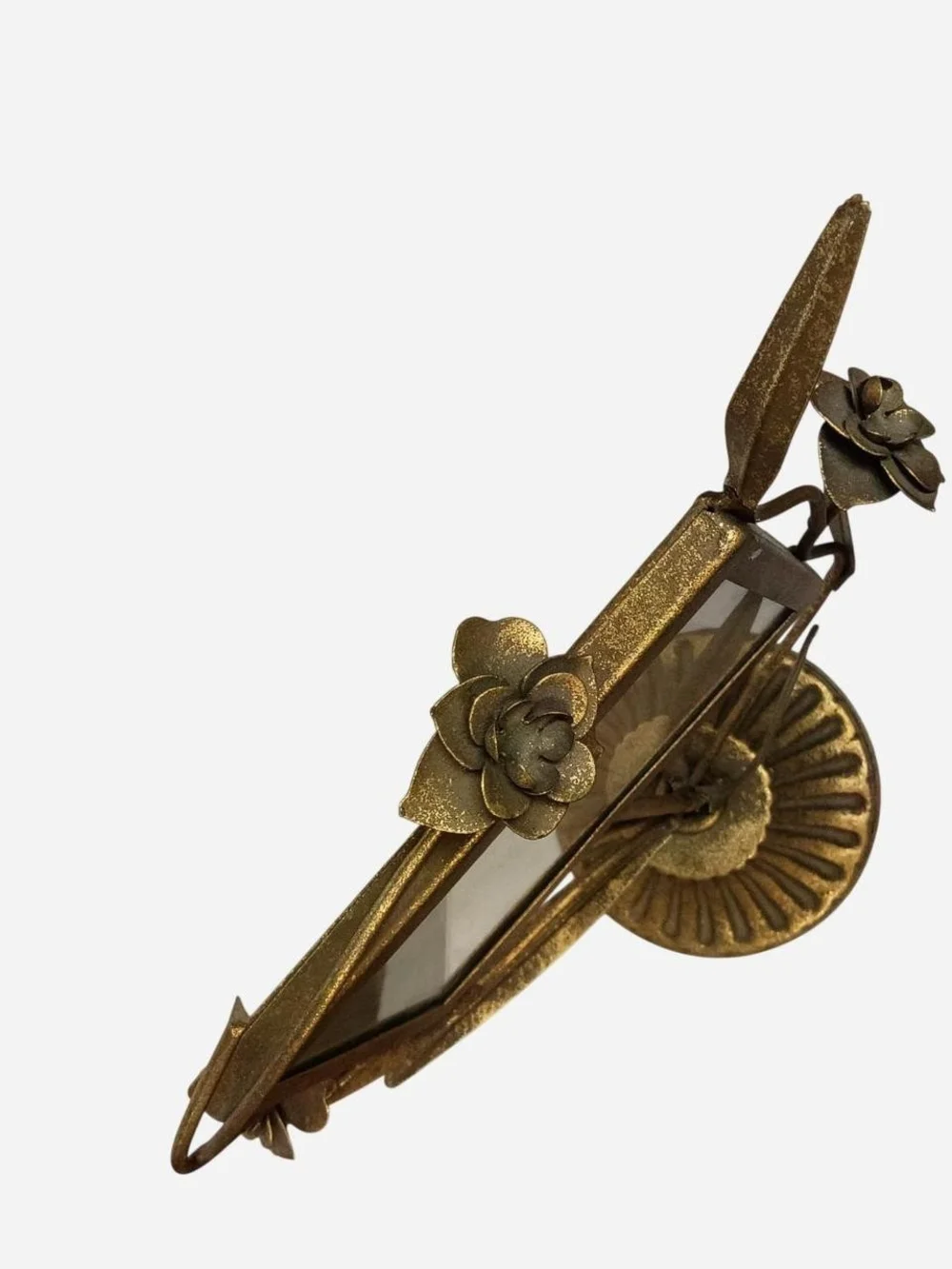 Floral Metal Photo‎ Frame Stand - Gold